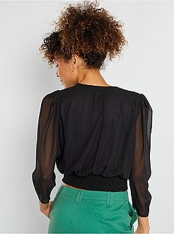 Blusa decote cruzado - Kiabi