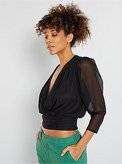 Blusa decote cruzado - Kiabi