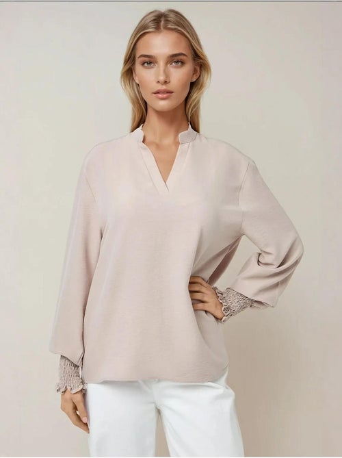 Blusa decote em V manga comprida - Kiabi Blusa decote em V manga comprida - Kiabi