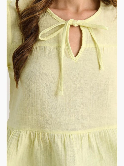 Blusa decote redondo detalhe laço lucci - Kiabi
