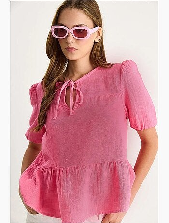 Blusa decote redondo detalhe laço lucci