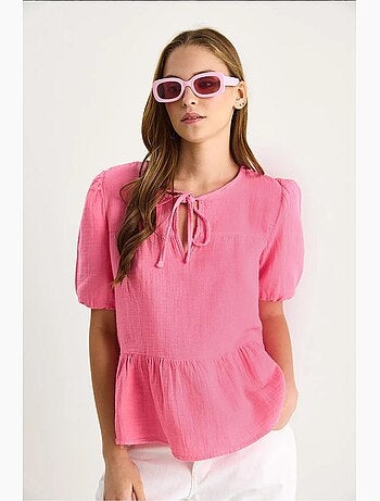 Blusa decote redondo detalhe laço lucci