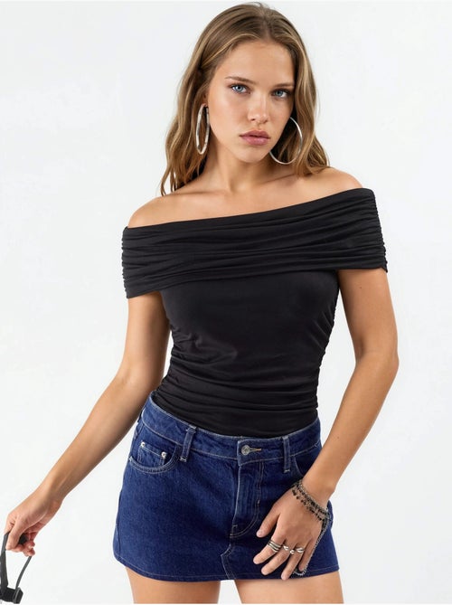 Blusa drapeada com ombros descobertos busem - Kiabi