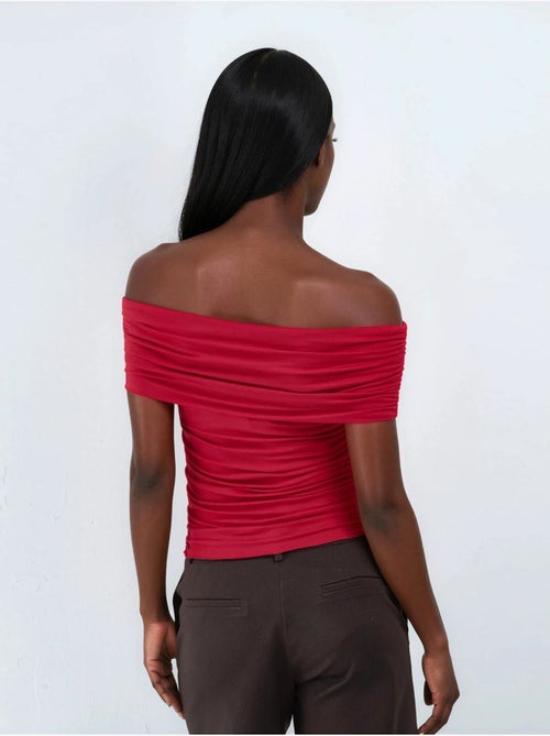 Blusa drapeada com ombros descobertos busem - Kiabi