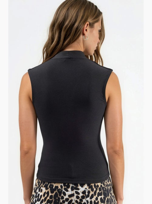 Blusa drapeada sem mangas com decote em v busem - Kiabi