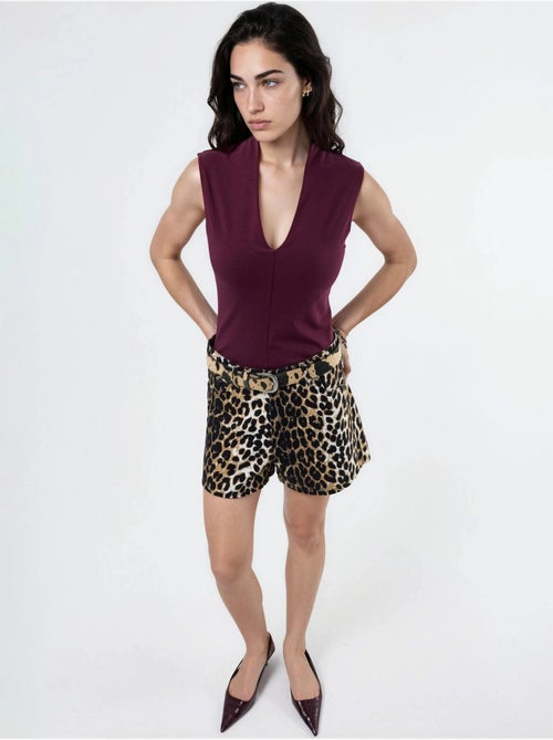 Blusa drapeada sem mangas com decote em v busem - Kiabi