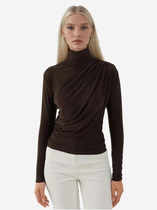 Blusa elegante de malha com manga comprida - Kiabi Blusa elegante de malha com manga comprida - Kiabi