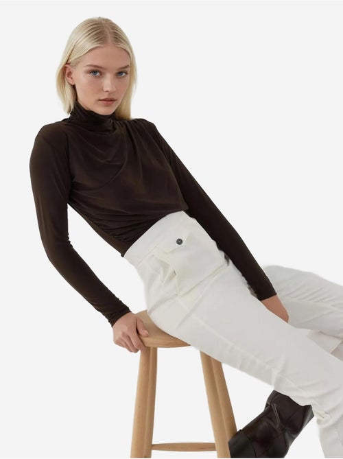 Blusa elegante de malha com manga comprida - Kiabi Blusa elegante de malha com manga comprida - Kiabi