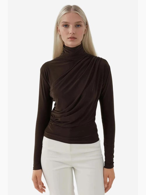 Blusa elegante de malha com manga comprida hiccup - Kiabi Blusa elegante de malha com manga comprida hiccup - Kiabi