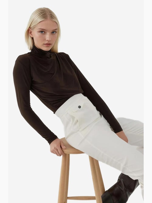 Blusa elegante de malha com manga comprida hiccup - Kiabi Blusa elegante de malha com manga comprida hiccup - Kiabi