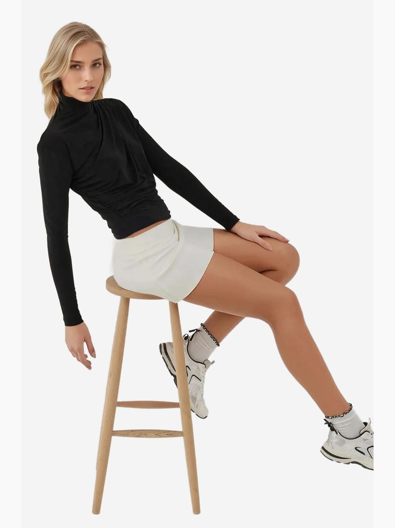 Blusa elegante de malha com manga comprida hiccup Preto - Kiabi