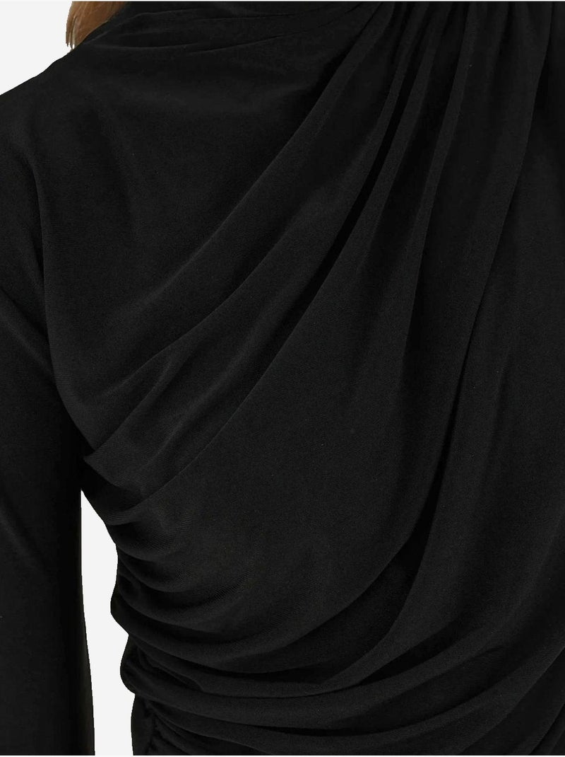 Blusa elegante de malha com manga comprida Preto - Kiabi