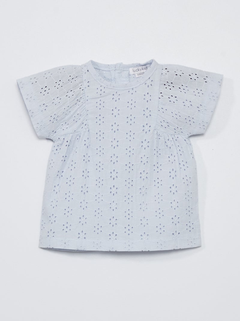 Blusa em algodão AZUL - Kiabi