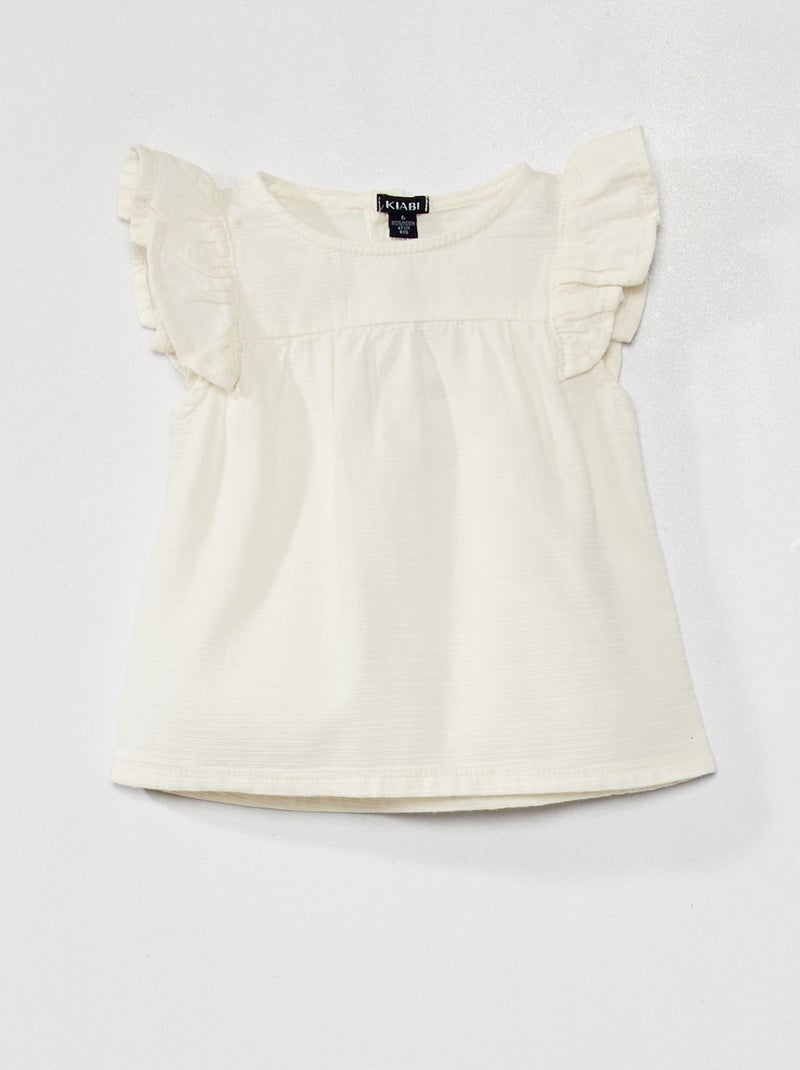 Blusa em algodão Branco - Kiabi