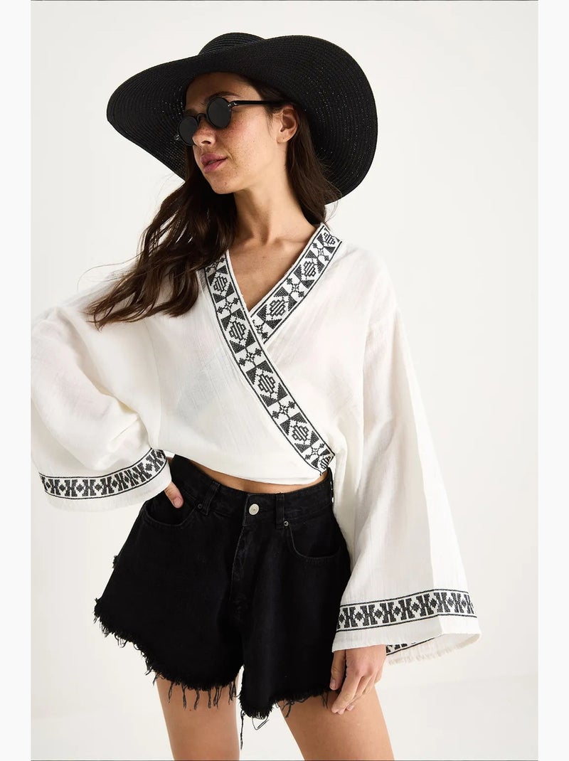 Blusa em algodão lucci Branco - Kiabi