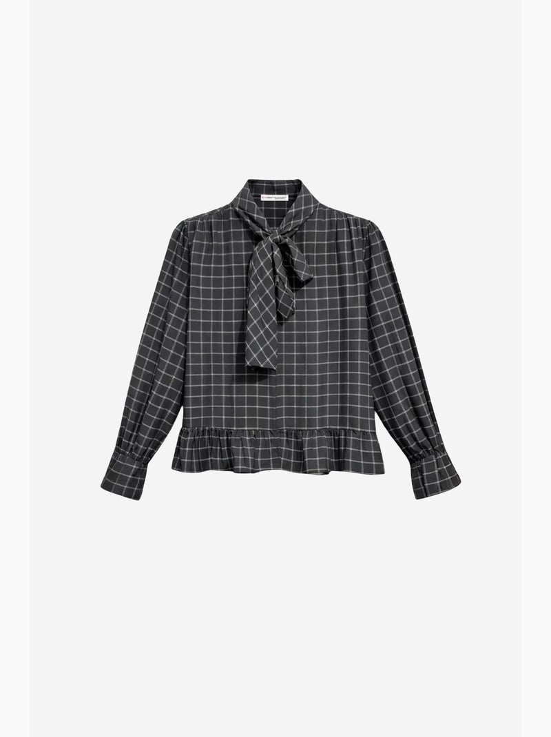 Blusa em algodão mixray Cinza-preto - Kiabi