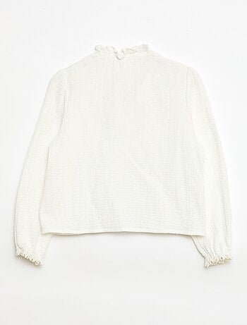 Blusa em algodão plumetis