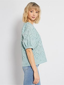 Blusa em bordado inglês - Kiabi