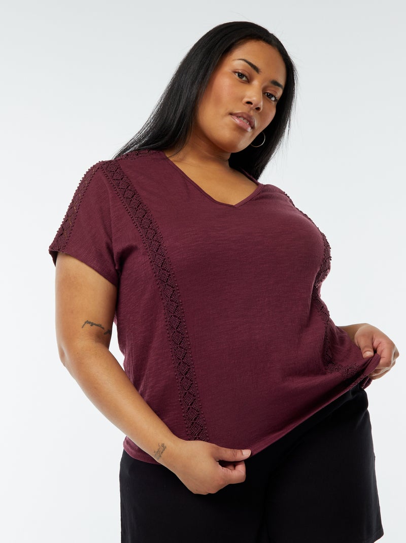 Blusa em crepe com bordados Violeta - Kiabi