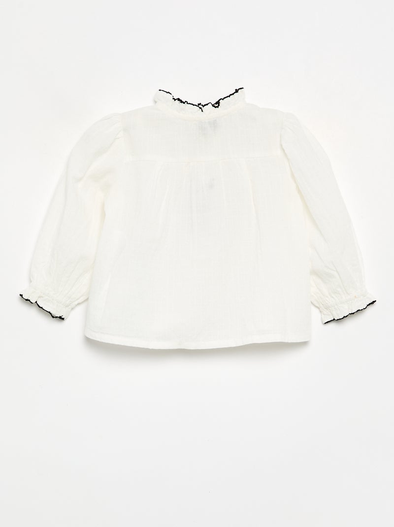 Blusa em dobby Branco - Kiabi