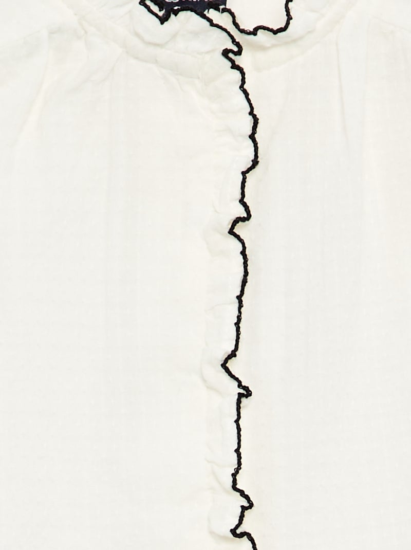 Blusa em dobby Branco - Kiabi