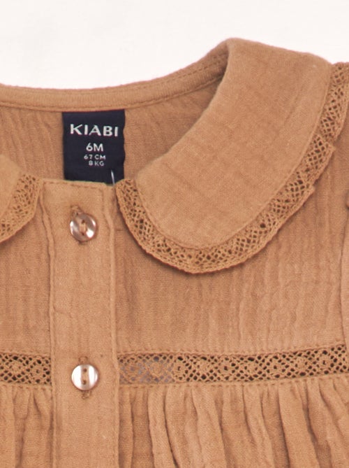 Blusa em dupla gaze de algodão - Kiabi