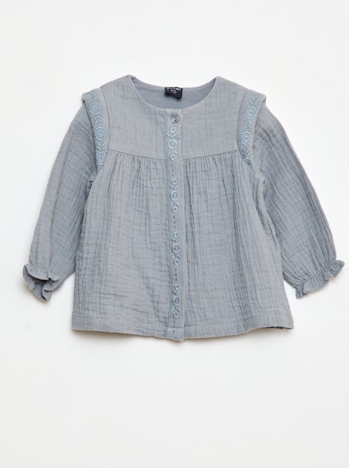 Blusa em gaze de algodão - Kiabi