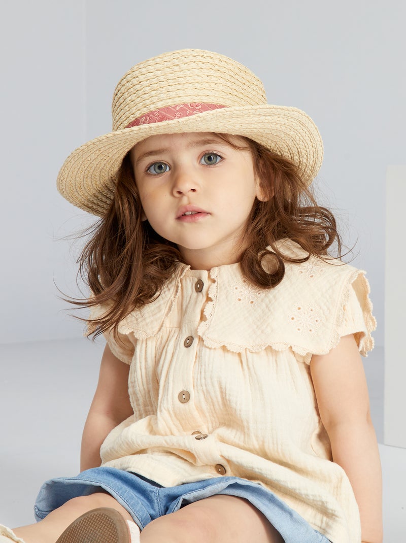 Blusa em gaze de algodão BRANCO - Kiabi