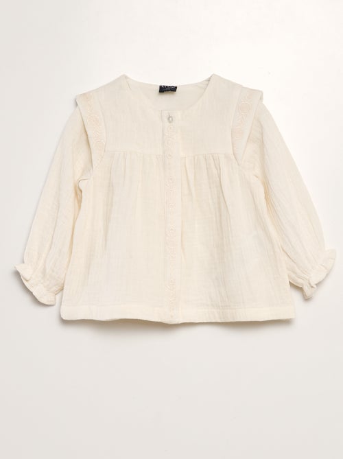 Blusa em gaze de algodão - Kiabi