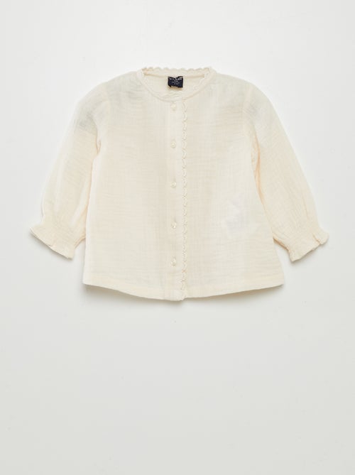 Blusa em gaze de algodão - Kiabi