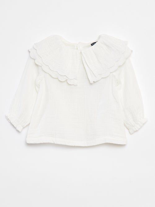 Blusa em gaze de algodão - Kiabi
