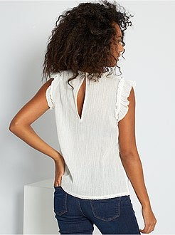 Blusa em gaze de algodão - Kiabi