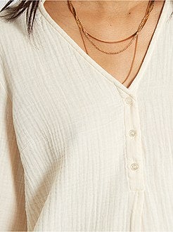 Blusa em gaze de algodão - Kiabi