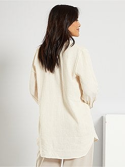Blusa em gaze de algodão - Kiabi