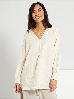 Blusa em gaze de algodão - Kiabi