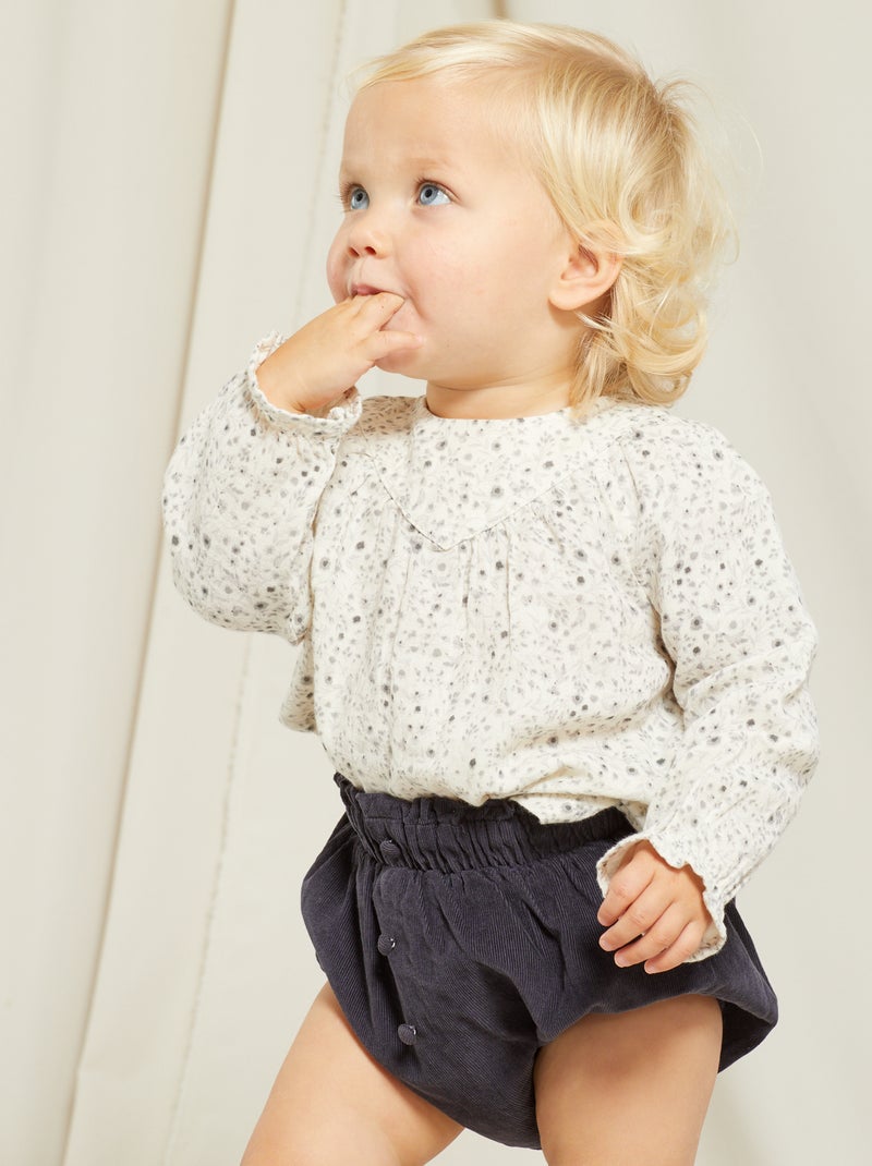 Blusa em gaze de algodão BRANCO - Kiabi