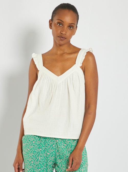 Blusa em gaze de algodão - Kiabi
