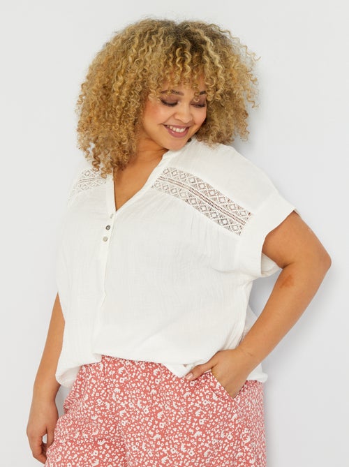 Blusa em gaze de algodão - Kiabi