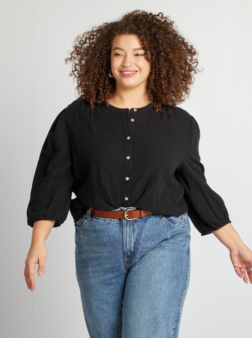 Blusa em gaze de algodão - Kiabi