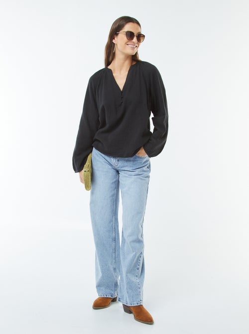 Blusa em gaze de algodão - Kiabi