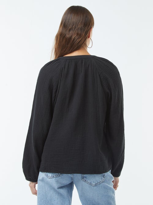 Blusa em gaze de algodão - Kiabi