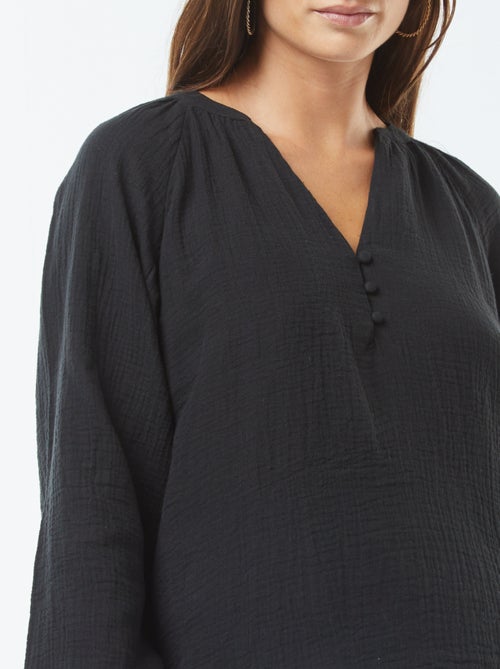 Blusa em gaze de algodão - Kiabi