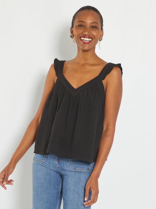 Blusa em gaze de algodão - Kiabi