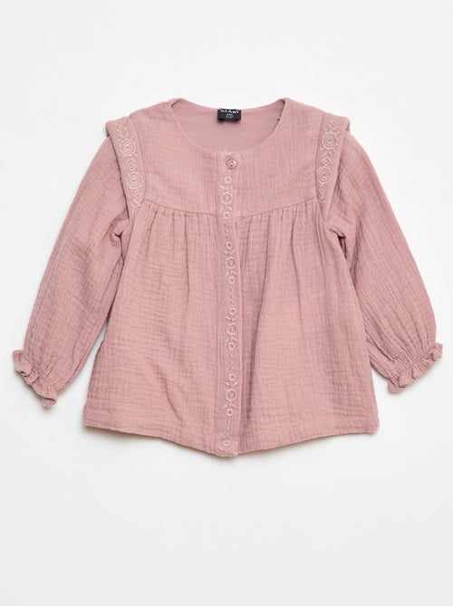 Blusa em gaze de algodão - Kiabi