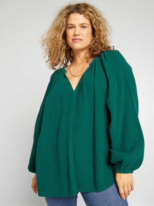 Blusa em gaze de algodão - Kiabi