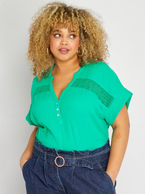 Blusa em gaze de algodão - Kiabi