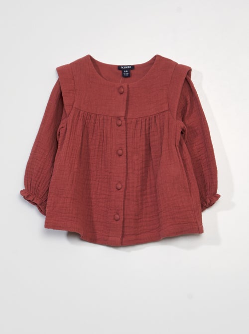 Blusa em gaze de algodão - Kiabi