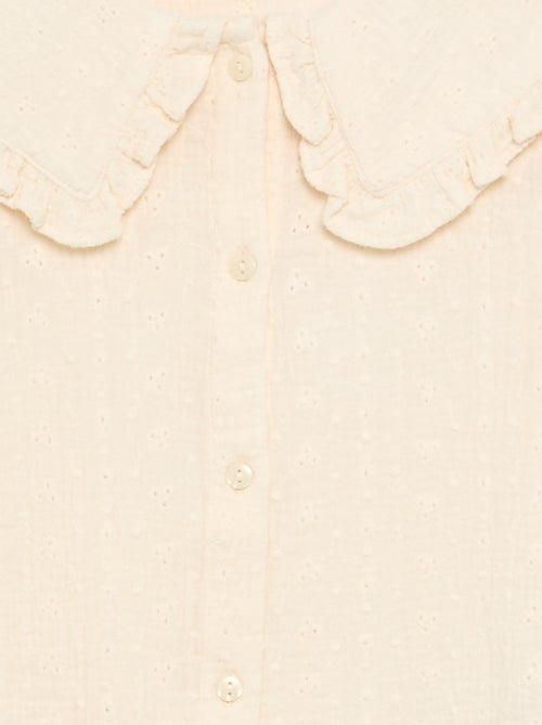 Blusa em gaze dupla com gola Claudine - Kiabi