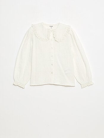 Blusa em gaze dupla de algodão