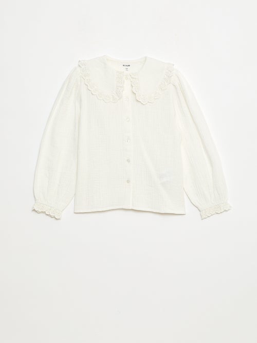 Blusa em gaze dupla de algodão - Kiabi